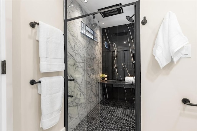 586 Lowell St, Peabody, MA 01960 - full bathroom featuring a marble finish shower