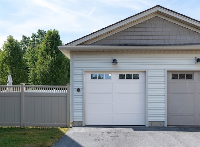 view of garage