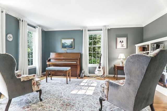 76 Wildflower Cir, Westfield, MA 01085 - sitting room with crown molding and wood finished floors