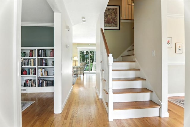 76 Wildflower Cir, Westfield, MA 01085 - stairway with wood finished floors and baseboards
