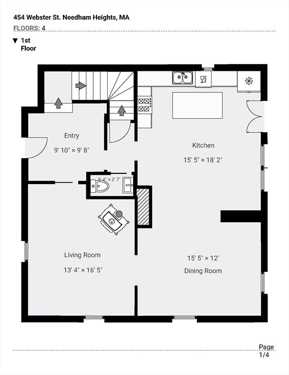 454 Webster St, Needham, MA 02494 - floor plan / room layout