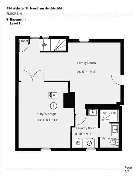 454 Webster St, Needham, MA 02494 - home floor plan