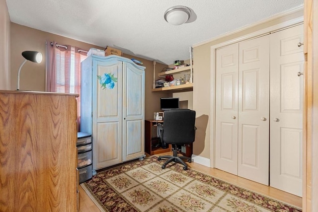 office featuring a textured ceiling