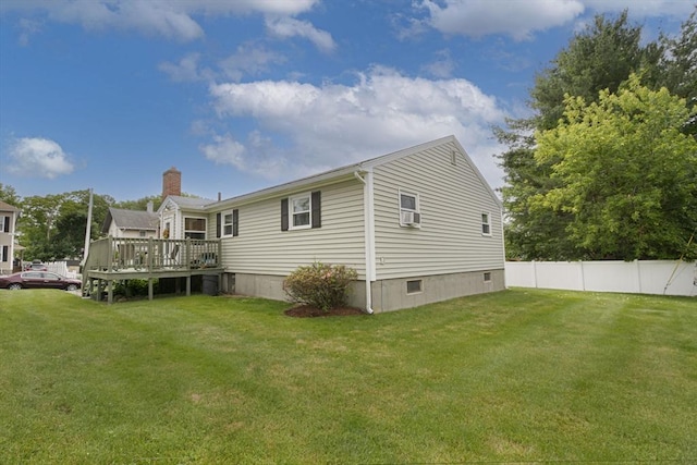 254 Pilgrim Ave, Worcester, MA 01604 - back of house with a wooden deck and cooling unit