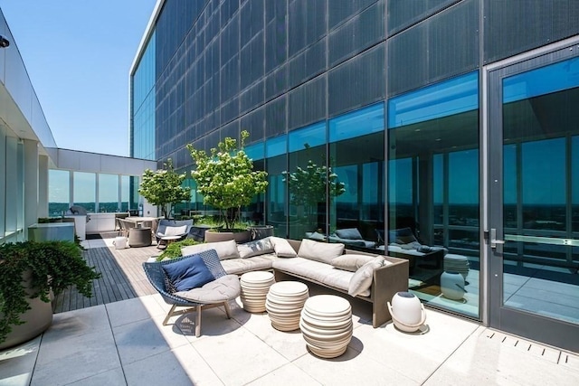 view of patio featuring an outdoor hangout area