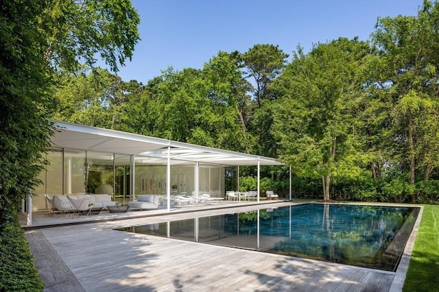 41 Cobbs Hill Rd, Chilmark, MA 02535 - outdoor pool with an outdoor hangout area and a deck