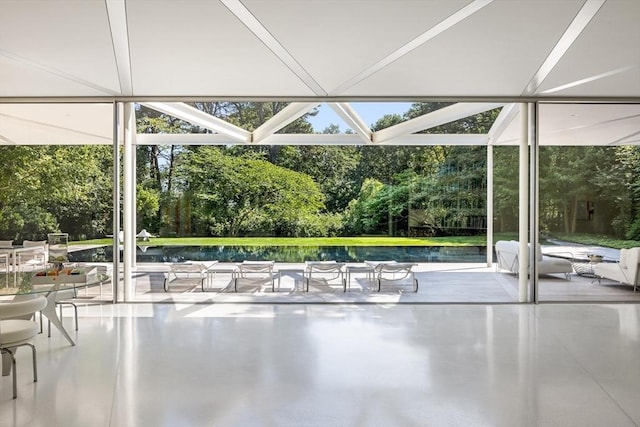 41 Cobbs Hill Rd, Chilmark, MA 02535 - unfurnished sunroom featuring view of wooded area