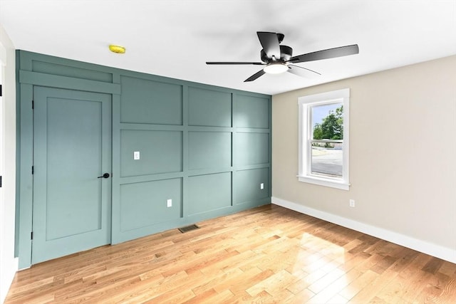 41 Kent St, Brockton, MA 02302 - unfurnished bedroom with light wood-type flooring and a ceiling fan