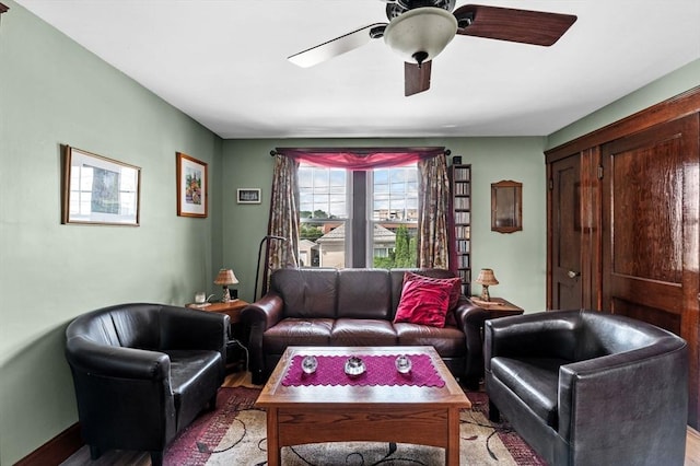 11 Raymond Rd Unit 2, Salem, MA 01970 - living room featuring ceiling fan and light wood-style flooring