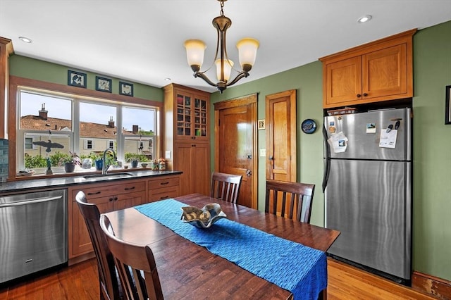 11 Raymond Rd Unit 2, Salem, MA 01970 - dining room with wood finished floors, a chandelier, and recessed lighting