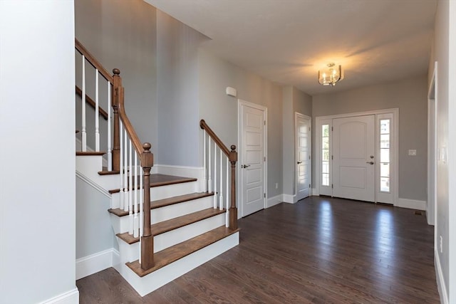 19 Sycamore Way Lot 40, Medway, MA 02053 - foyer with stairway, dark wood finished floors, and baseboards