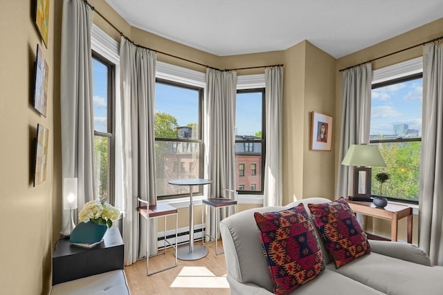 258 Shawmut Ave Unit 8, Boston, MA 02118 - sitting room with wood finished floors and a baseboard radiator