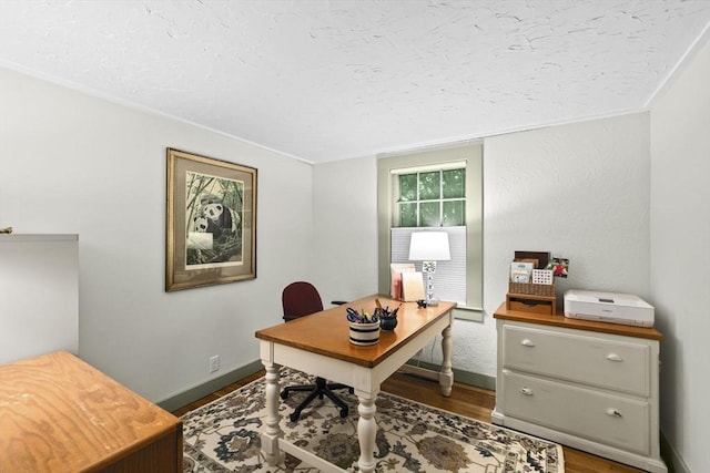 23 Garden Rd, Scituate, MA 02066 - office with wood finished floors and a textured ceiling
