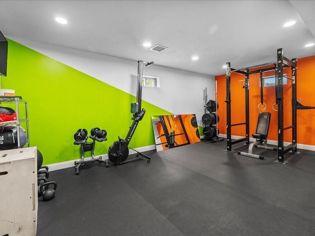 10 Beech St, Millis, MA 02054 - exercise area featuring baseboards and recessed lighting