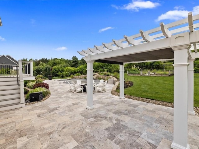 10 Beech St, Millis, MA 02054 - view of patio featuring a pergola and outdoor dining area