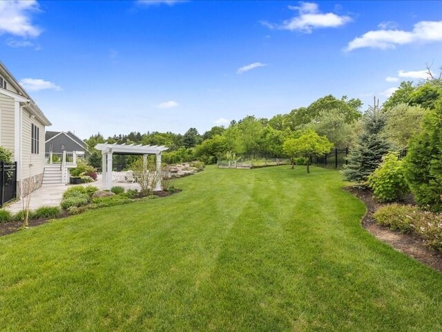 10 Beech St, Millis, MA 02054 - view of yard featuring a pergola and a patio