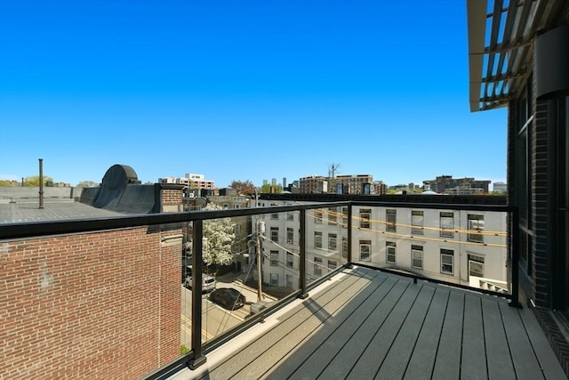 balcony with a view of city