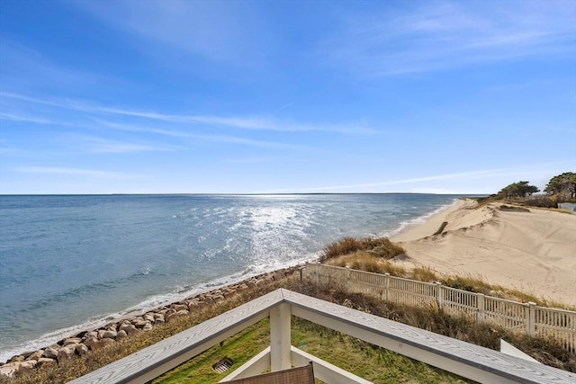 water view featuring a beach view