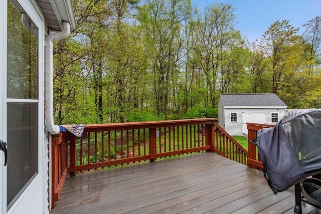 11 Douglas Ave, Burlington, MA 01803 - wooden deck with an outbuilding
