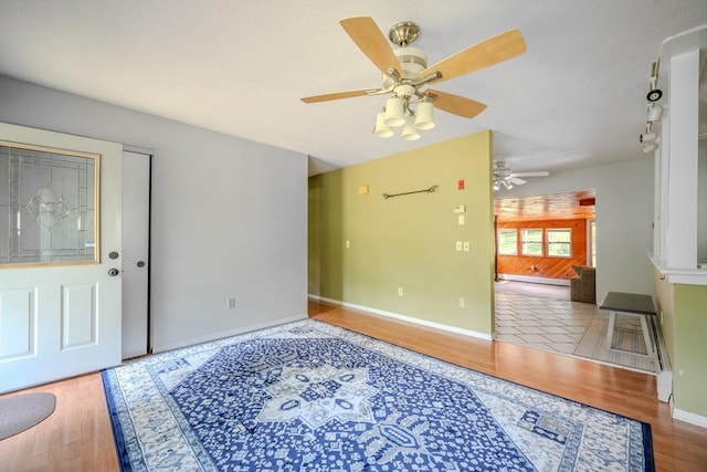 71 Webber Rd, Brookfield, MA 01506 - foyer with ceiling fan and wood finished floors