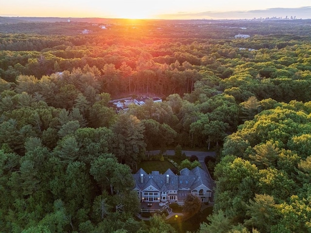 56 Cart Path Rd, Weston, MA 02493 - aerial view of property and surrounding area with a heavily wooded area