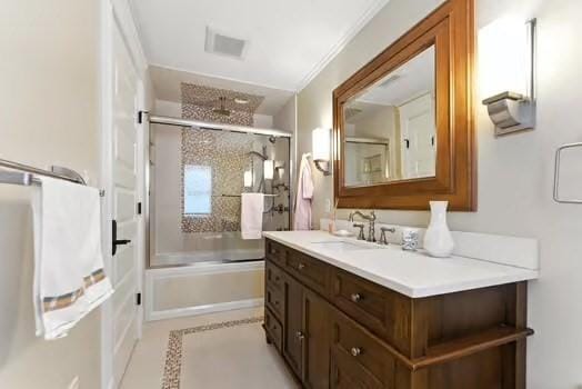 56 Cart Path Rd, Weston, MA 02493 - bathroom with vanity and a combined bath / shower with rainfall shower