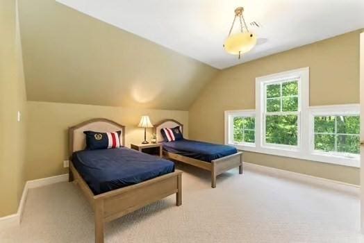 56 Cart Path Rd, Weston, MA 02493 - bedroom featuring vaulted ceiling and carpet flooring