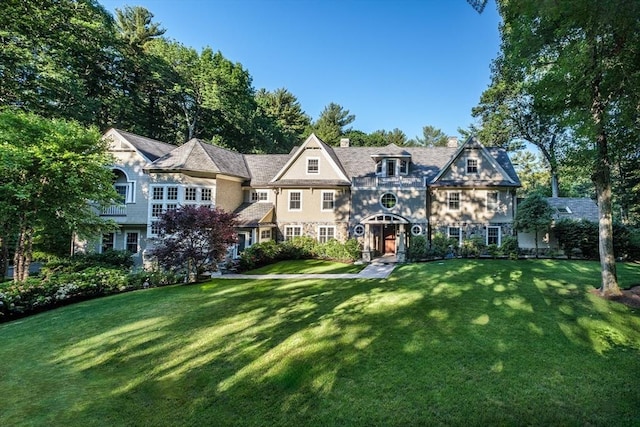 56 Cart Path Rd, Weston, MA 02493 - shingle-style home with a chimney and a front lawn