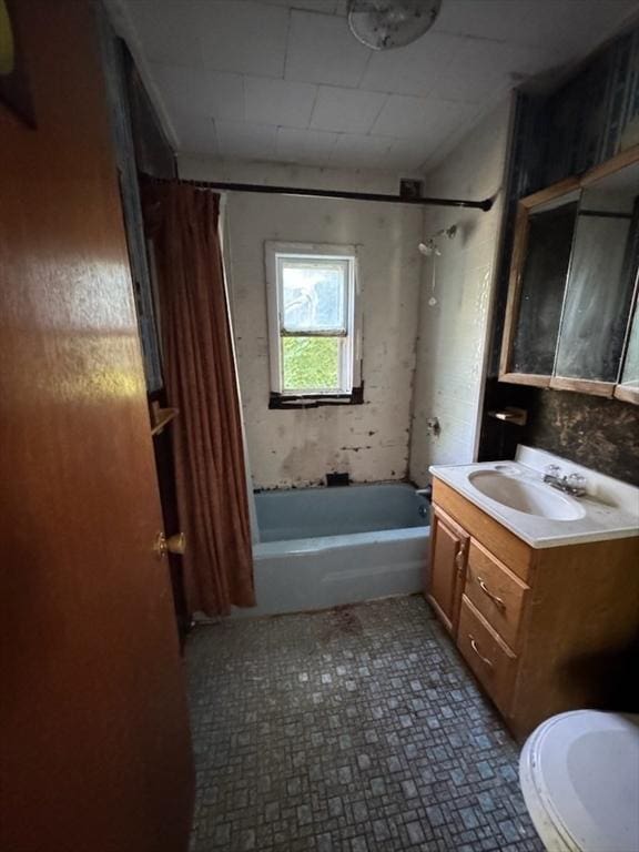 99 Beacon St, Boston, MA 02136 - full bathroom with shower / bath combination with curtain and vanity