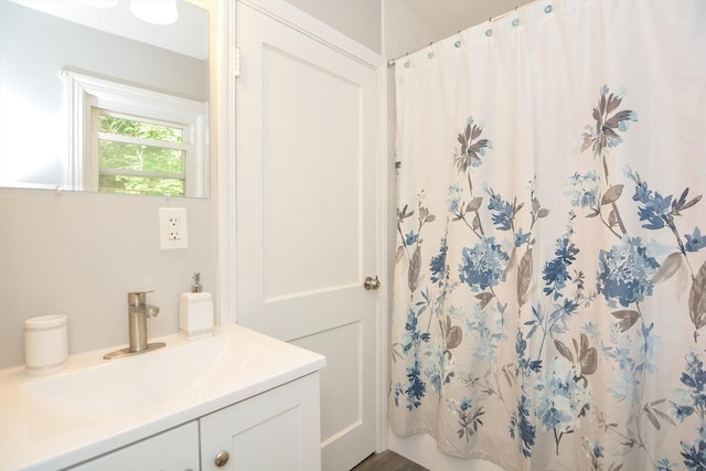 16 W St, Natick, MA 01760 - bathroom featuring vanity and curtained shower