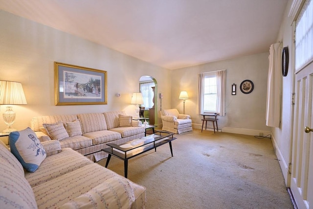 view of carpeted living room