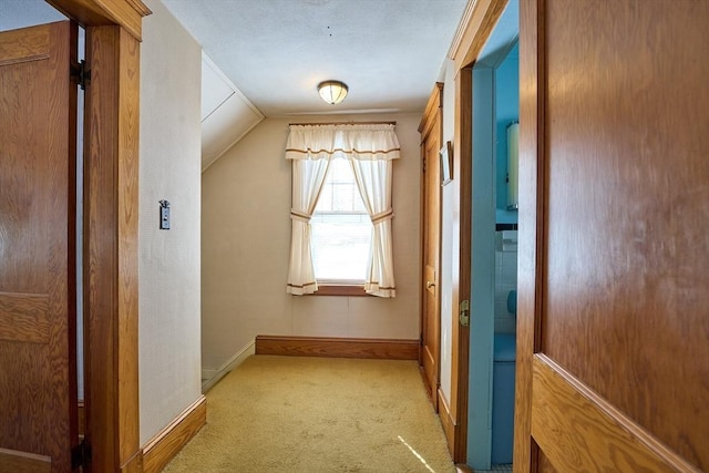 additional living space featuring light colored carpet