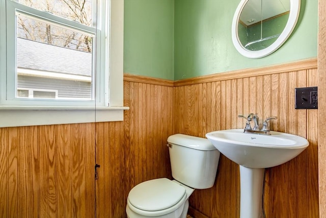 101 Euclid St, Gardner, MA 01440 - half bath featuring toilet, wainscoting, and wood walls