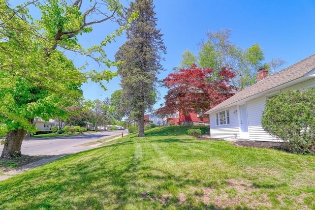 view of grassy yard