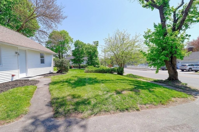 view of green lawn