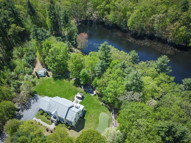 17 Stonepost Rd, Pelham, NH 03076 - bird's eye view of a nearby body of water and a heavily wooded area