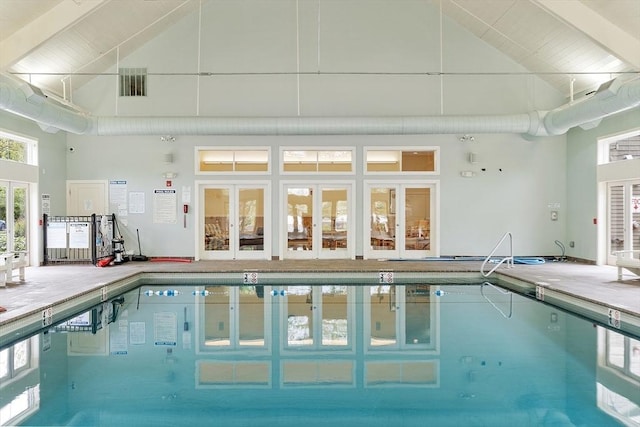 4 Harvest Dr Unit 225, North Andover, MA 01845 - indoor community pool with french doors