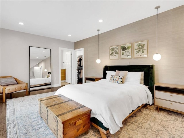 72-74 Grafton St Unit 2, Arlington, MA 02474 - bedroom with recessed lighting, baseboards, and light wood-type flooring