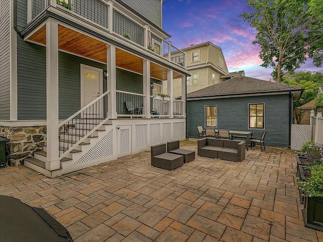 72-74 Grafton St Unit 2, Arlington, MA 02474 - covered porch featuring outdoor lounge area, a patio area, and a balcony