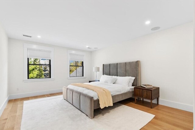 7 Fulton Rd, Lexington, MA 02420 - bedroom featuring recessed lighting, baseboards, visible vents, and light wood-style floors