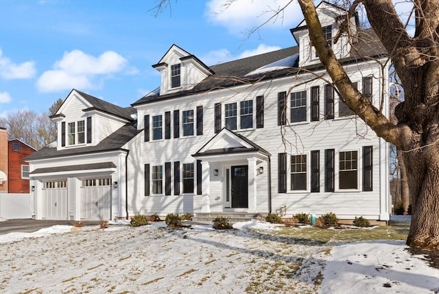 view of front of house with a garage