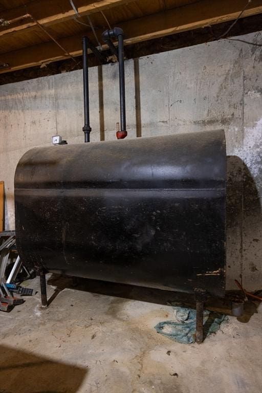 unfinished below grade area with heating fuel