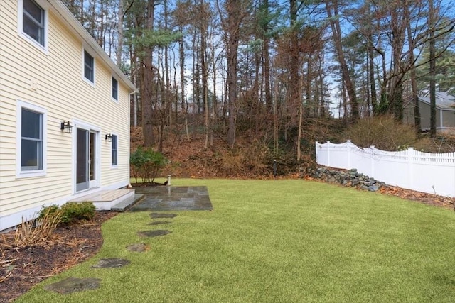 view of yard featuring fence