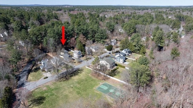 bird's eye view with a forest view
