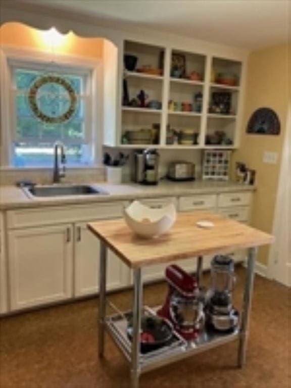 kitchen with white cabinetry and sink