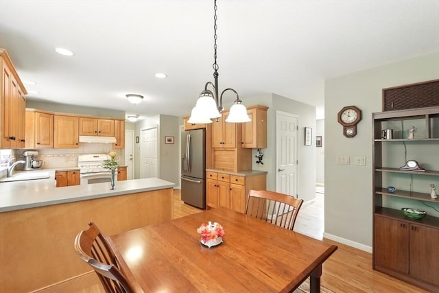 167 Orchard Rd, East Longmeadow, MA 01028 - dining area with light wood-type flooring, baseboards, and recessed lighting