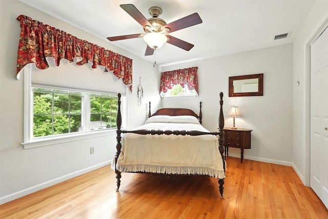167 Orchard Rd, East Longmeadow, MA 01028 - bedroom with light wood-style flooring, baseboards, and a ceiling fan