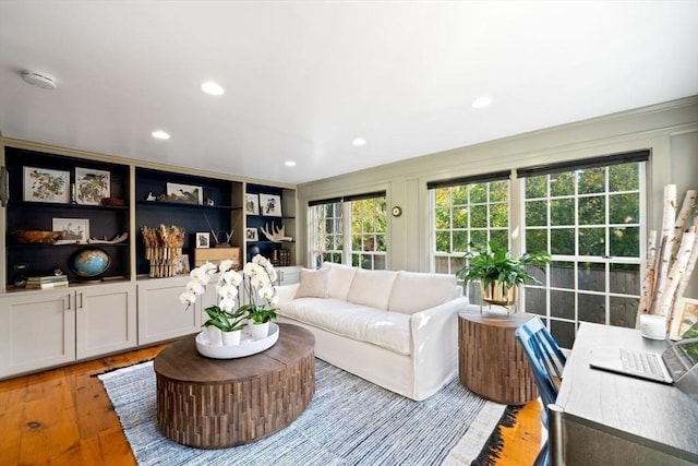 46 Church St, Dedham, MA 02026 - living room with recessed lighting and wood-type flooring