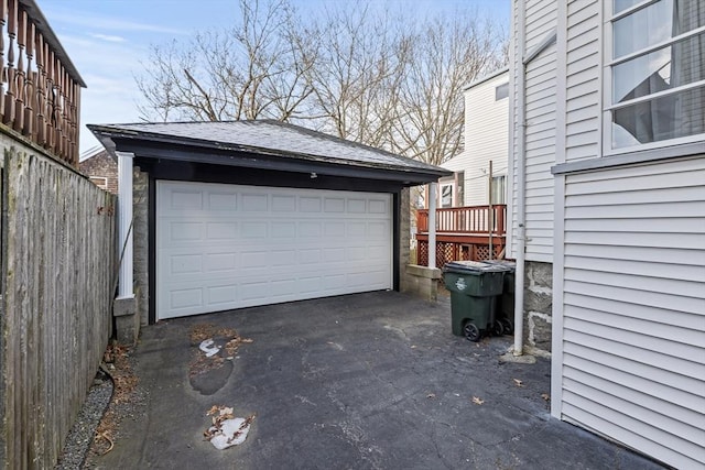 view of garage