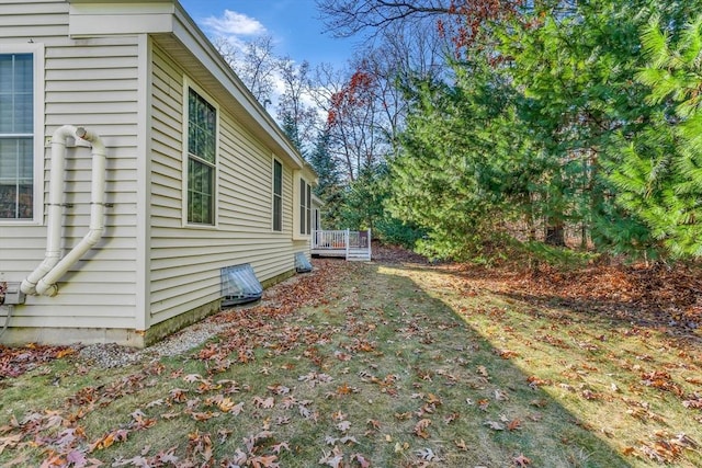 view of yard with a deck